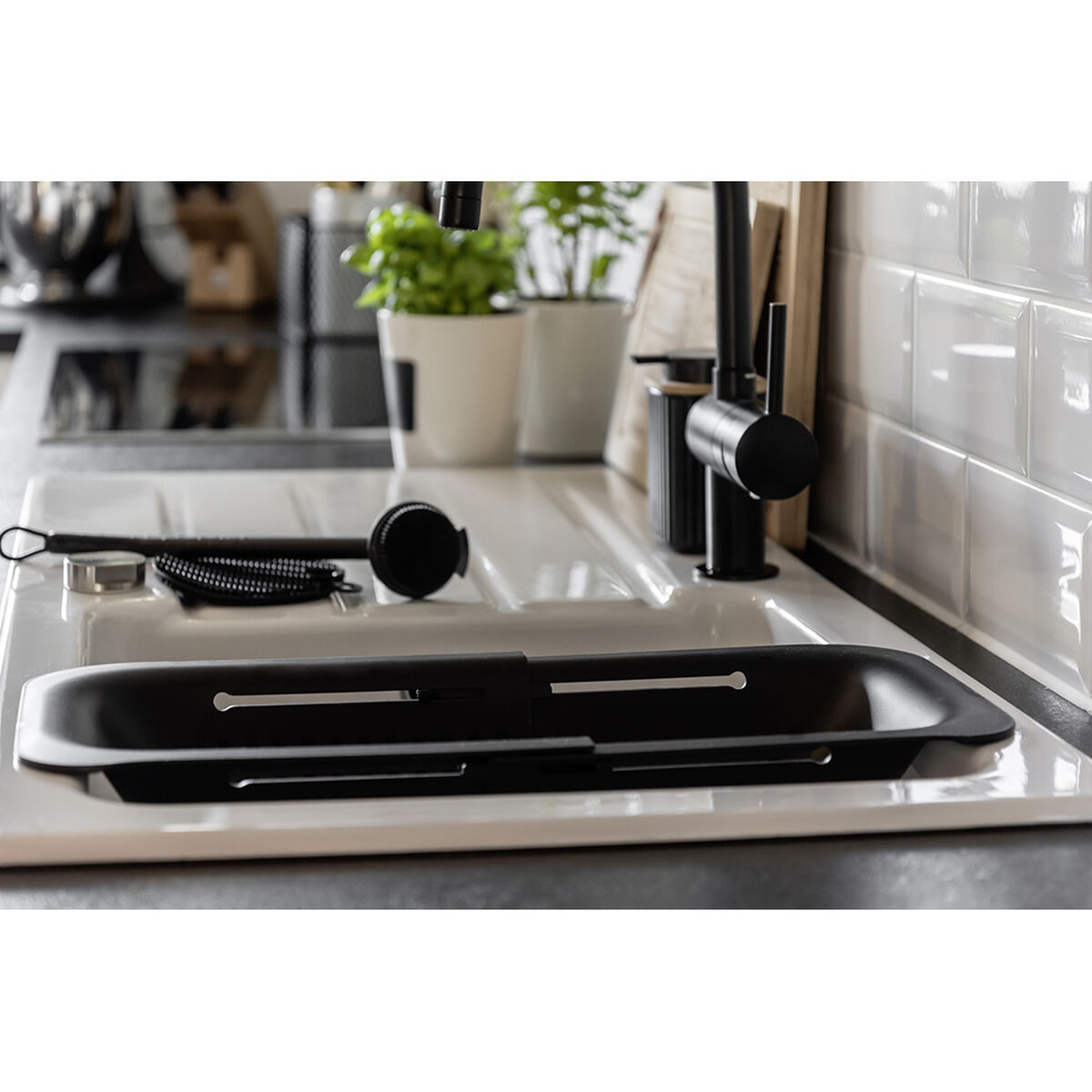 Scolapiatti Allungabile per Lavello Wenko Sievo 55012100 Nero